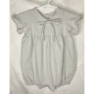 Mabel + Honey Daisies And Me Romper Baby Girls Summer Gray Dotted 3Mos EUC